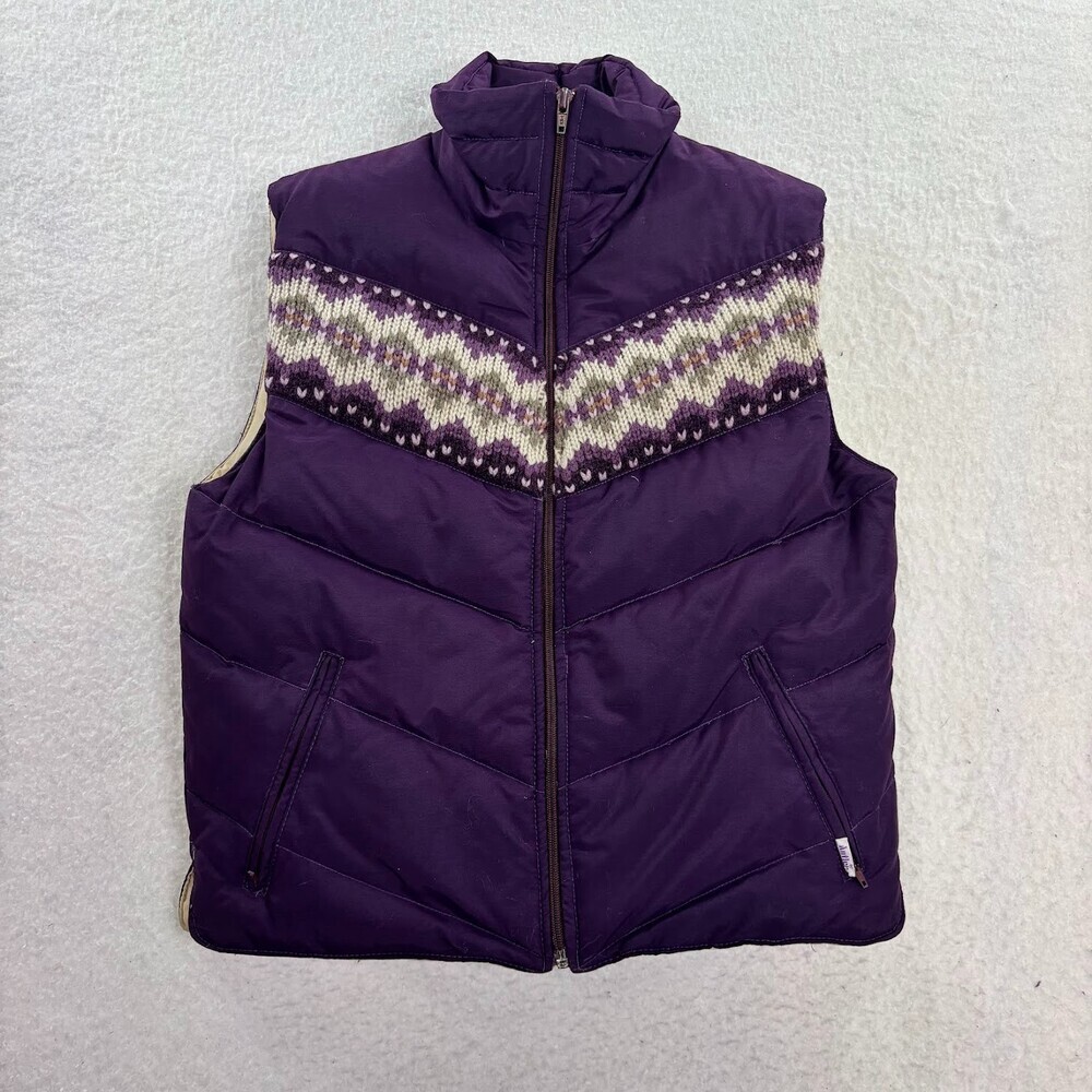 70s Antler Purple Puffer Feather Down Winter Ski Vest Gorpcore Rare Size Medium